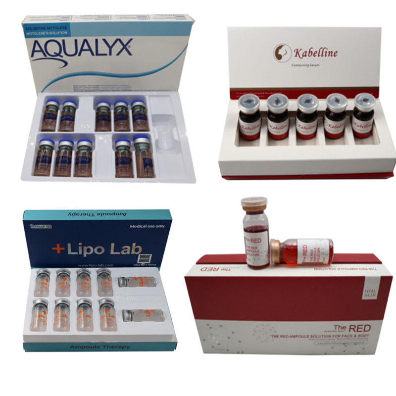 Afslankingsinjectie Aqualyx 10X8ml Lichaam Gezicht Vet oplossen Kabelline Kybella Filler lipo laboratorium citroenfles